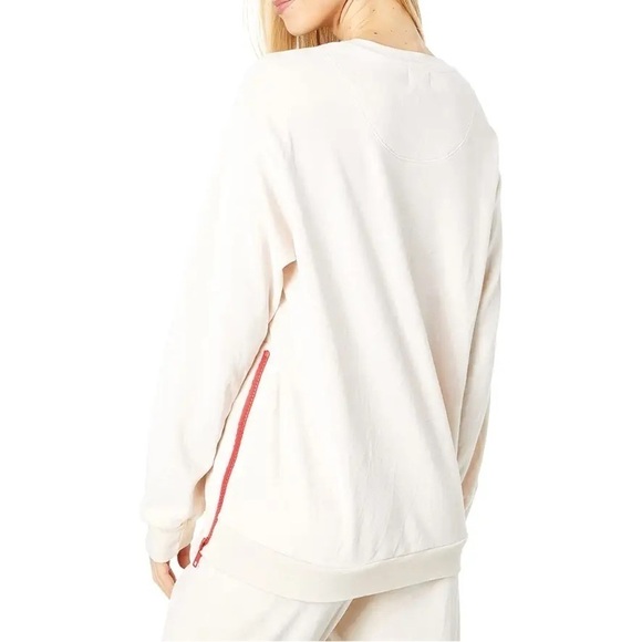 NWT Sundry Side Zip Velour Sweatshirt I Beige Women’s M Gorpcore Mean Girls - Picture 2 of 16